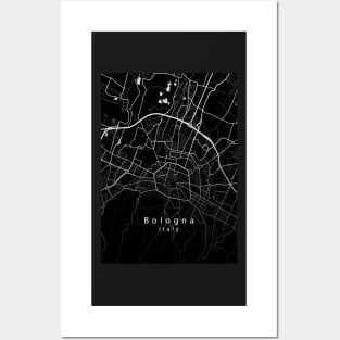 Bologna Italy City Map dark Posters and Art